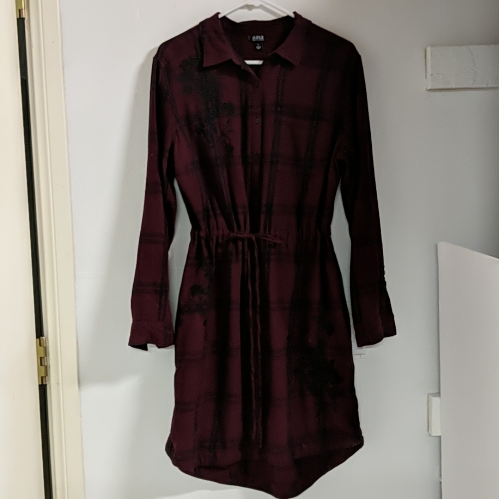 A.N.A plaid dress with embroidery